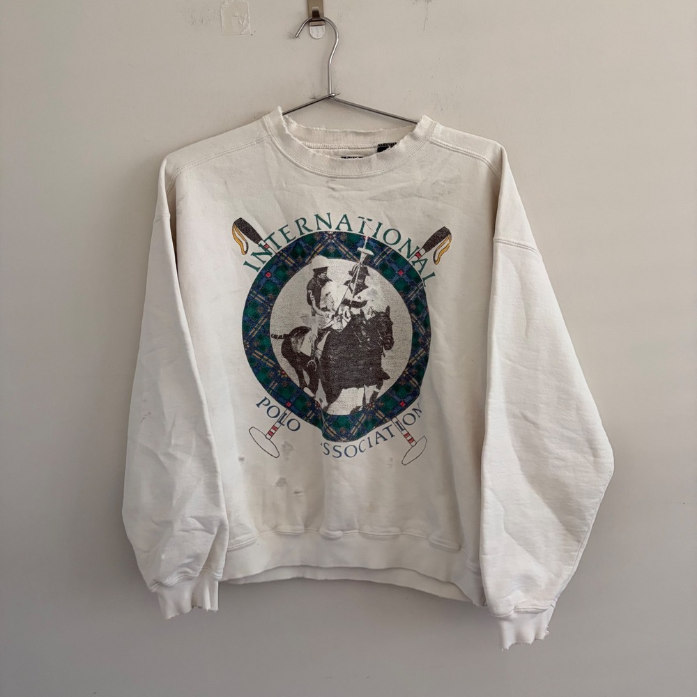 Vintage Gap International Polo Association Sweatshirt White Small